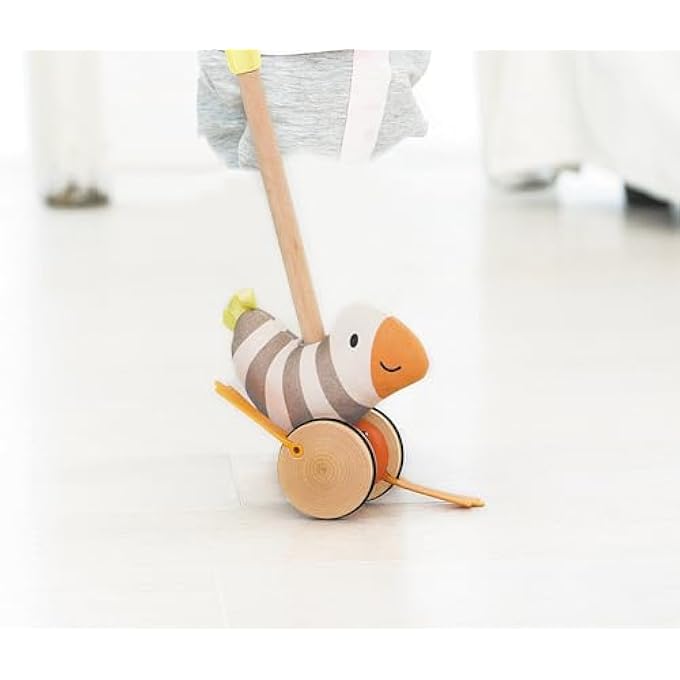 FLAPPY BIRD PUSH & PULL ALONG TOY FOR TODDLERS | DETACHABLE STICK, SOFT RUBBER WHEELS, FLAPPING WHEELS | WOODEN INTERACTIVE ANIMAL TOY FOR WALKING & IMAGINATION | AGES 12+ MONTHS - Image 4