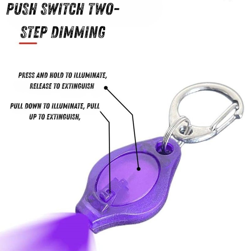 Boxonly Mini UV Keychain Flashlight – 10PC Compact LED Torch for Money Detection - Image 5