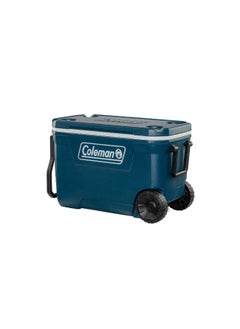 Coleman Xtreme Wheeled HDPE Outdoor Ice Chest with Side Handle Dark Blue and White 58 L  - Image 2