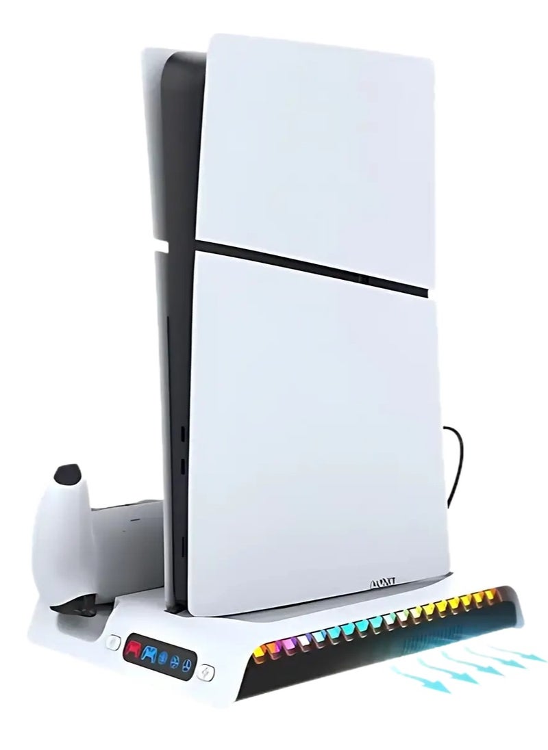 iPega Vertical RGB Cooling and Charging Stand for Slim PS5 Console (Disc and Digital)