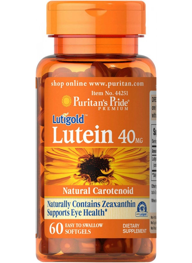 Lutein 40 Mg With Zeaxanthin Helps Support Eye Health* Whole Bean 60 Ct