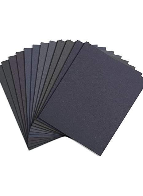 Generic Sarrah Emery paper 100 Grit Wet Dry Waterproof Sandpaper 9x11 Black 05 Pcs  - Image 1