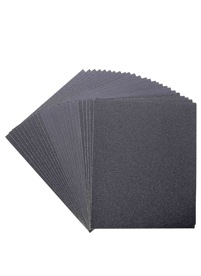 Generic Sarrah Emery paper 100 Grit Wet Dry Waterproof Sandpaper 9x11 Black 05 Pcs  - Image 3
