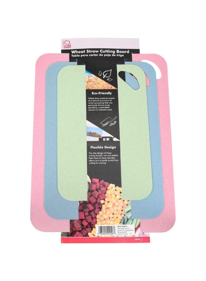Chef Craft 3-Piece Eco-Friendly Flexible Wheat Straw Cutting Board Multicolour 111.29 x 43.815 x 29.21 cm 22048 - Image 1
