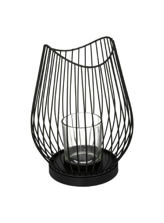 LOFT VERRE,LANTERN,CANDLE HOLDER,D17XH23.5CMS,BLACK,METAL-189199 - Image 3