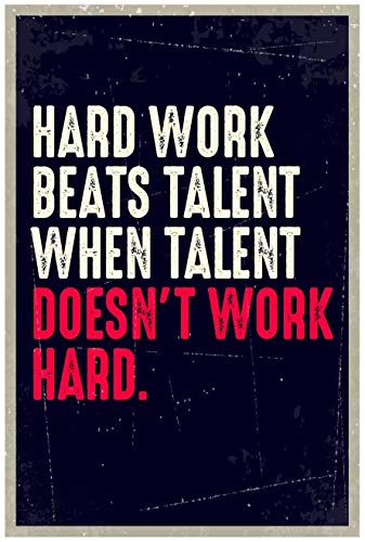 JSC163 Hard Work Beats Talent When Talent Doesn't Work Hard Poster | 18-Inches by 12-Inches | Premium 100lb Gloss Poster Paper - Image 2
