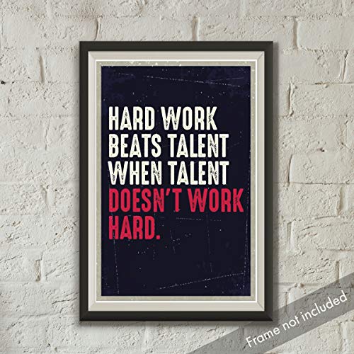 JSC163 Hard Work Beats Talent When Talent Doesn't Work Hard Poster | 18-Inches by 12-Inches | Premium 100lb Gloss Poster Paper - Image 4