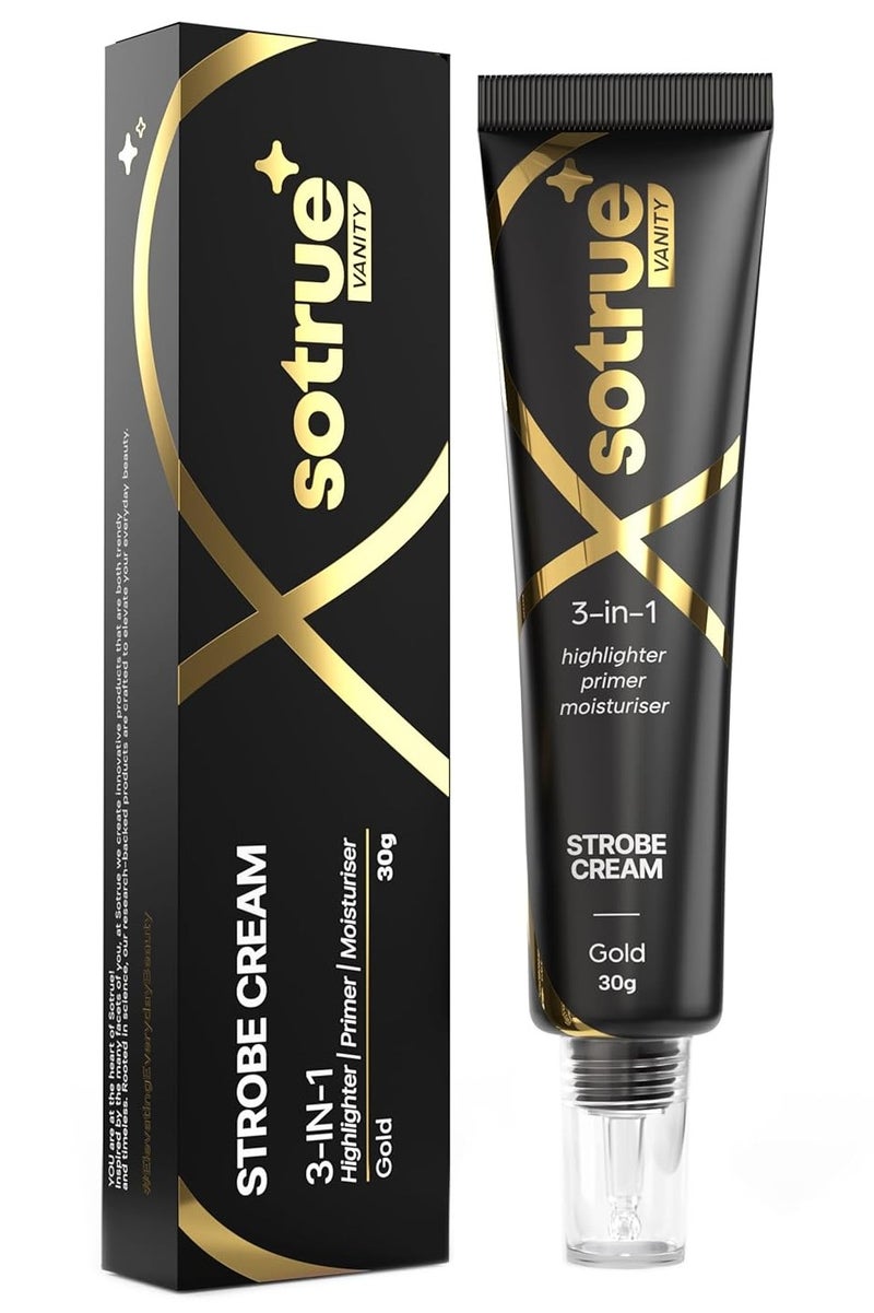 So True Strobe Cream Gold for Face Radiance, Dewy Glazed Instant Glow, Highlighter For Face, For All Skin Types, 30g. - Image 1
