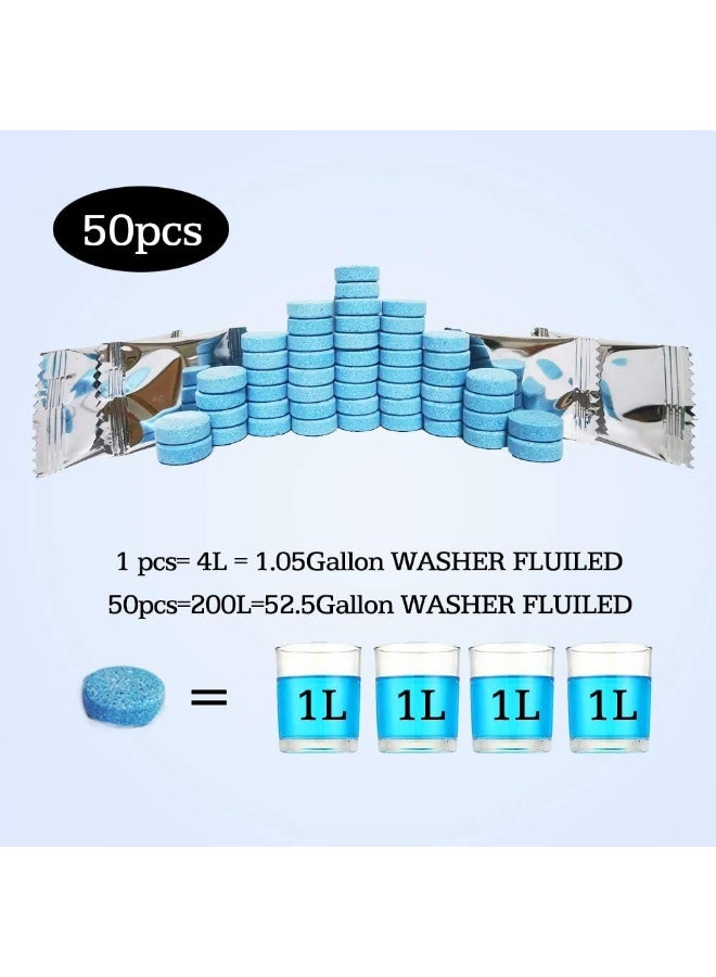 DOKIKO 50 Pcs Car Windshield Washer Fluid concentrate TabletsWindshield Wiper Fluid1 Pack Makes 525 Gallons1 Piece Makes 105 GallonsWinter Use With Deicer or Methanol - Image 4