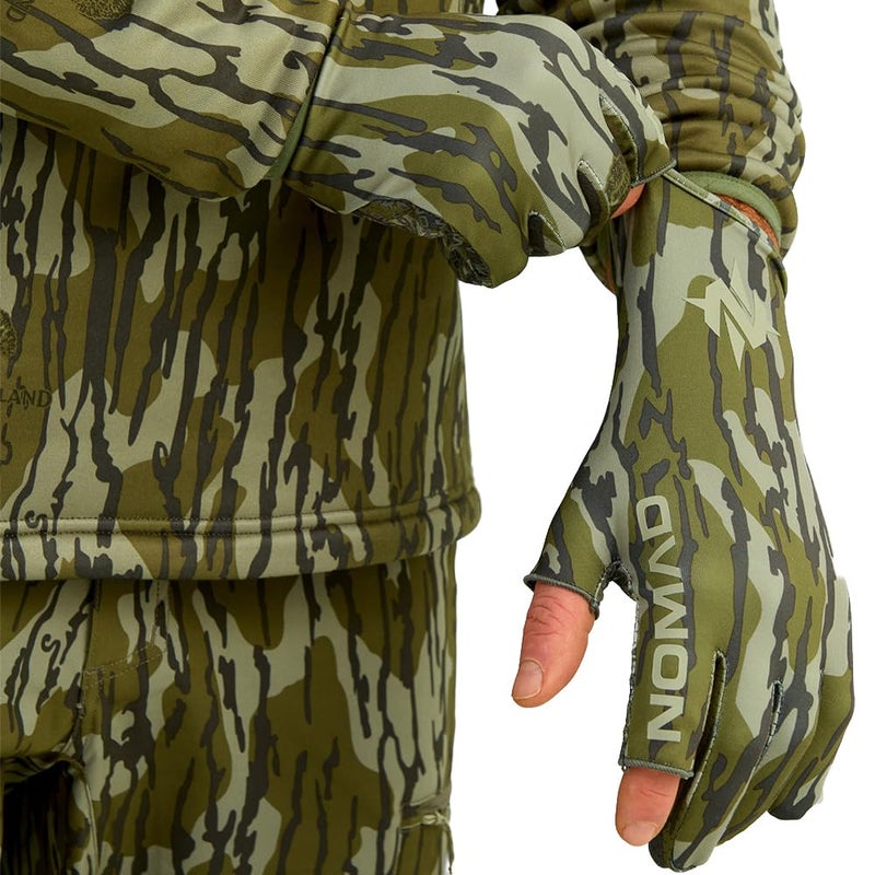Nomad Mens Fingerless Turkey Glove | Camo Fingerless Hunting Glove, Mossy Oak Bottomland, Medium/Large - Image 1