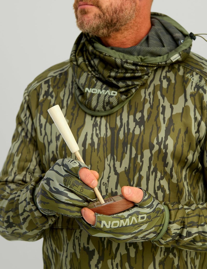 Nomad Mens Fingerless Turkey Glove | Camo Fingerless Hunting Glove, Mossy Oak Bottomland, Medium/Large - Image 4