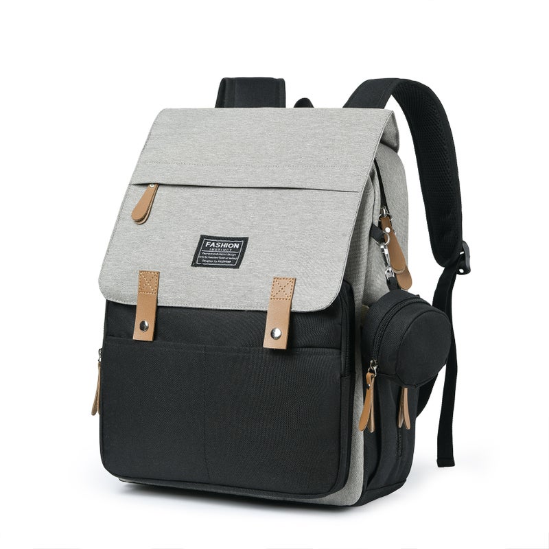 Multi-functional Diaper Bag Backpack Water-resistant Travel Baby Nursing Bag Large Capacity Mommy Bag with Stroller Straps 2 Thermal Pockets for Baby Bottles - Image 1