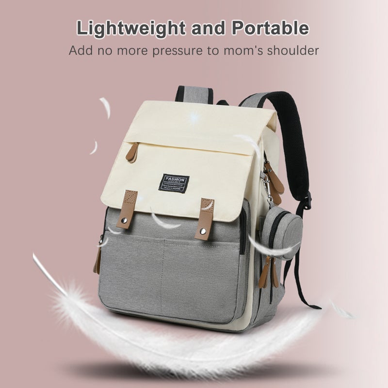 Multi-functional Diaper Bag Backpack Water-resistant Travel Baby Nursing Bag Large Capacity Mommy Bag with Stroller Straps 2 Thermal Pockets for Baby Bottles - Image 2