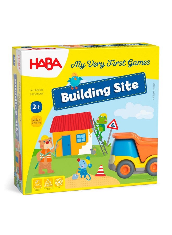 HABA My Very First Games Building Site - Cooperative Learning Kids Game, Toddler Learning Activities & Games For 2+ Year Olds, Games With Toy Trucks - Image 1