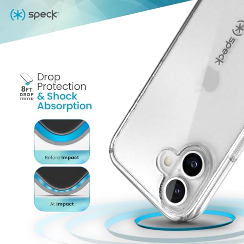 Speck Clear iPhone 16 - Slim Phone Case - GemShell - Crystal Clear - Image 2