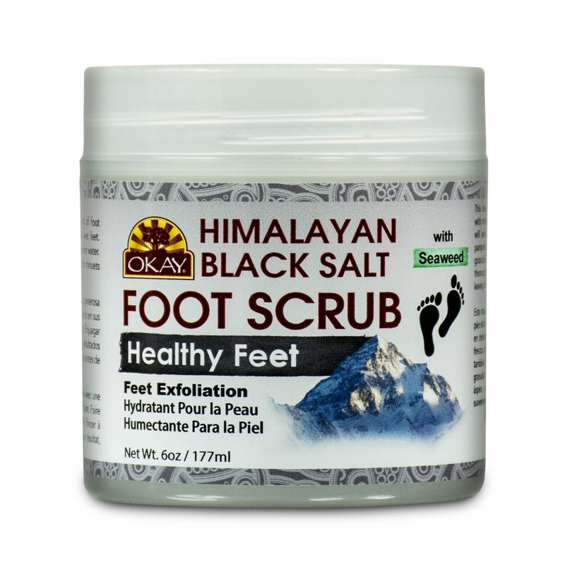 Okay Himalayan Black Salt with Seaweed Foot Scrub, 6 Ounce - Image 1