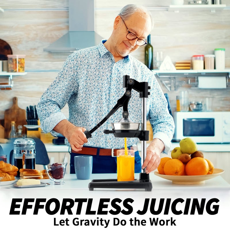 Zulay Kitchen Extra Tall Citrus Press Manual Juicer - Manual Orange Juice Squeezer, Fits Tumblers, Tall Glasses and Cups - Fruit Press & Juice Press, Juice Presser Machine & Citrus Juicer Manual - Image 3
