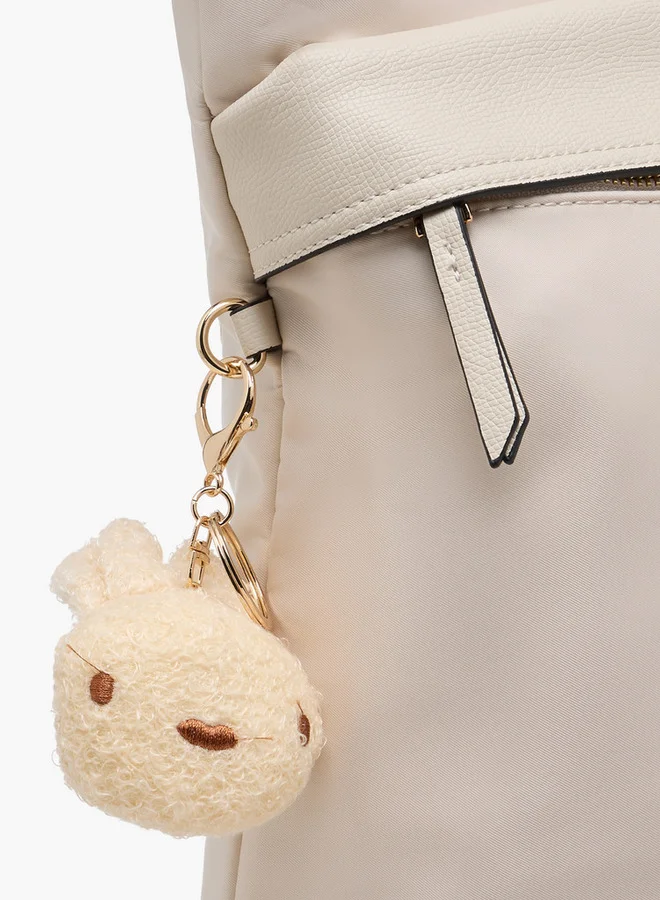 MISSY Solid Backpack with Adjustable Straps and Zip Closure - 32x13x34 cm