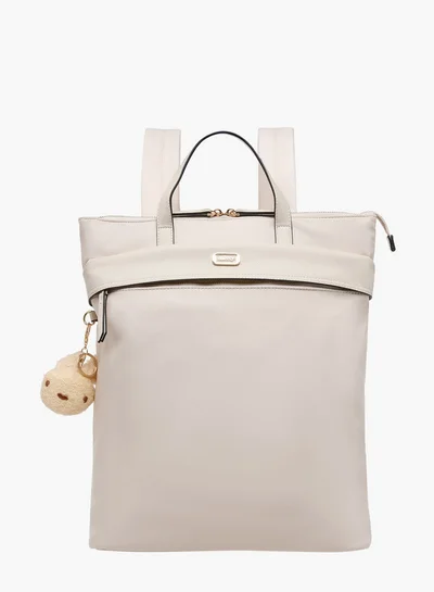 MISSY Solid Backpack with Adjustable Straps and Zip Closure - 32x13x34 cm