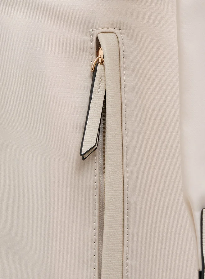 MISSY Solid Backpack with Adjustable Straps and Zip Closure - 32x13x34 cm