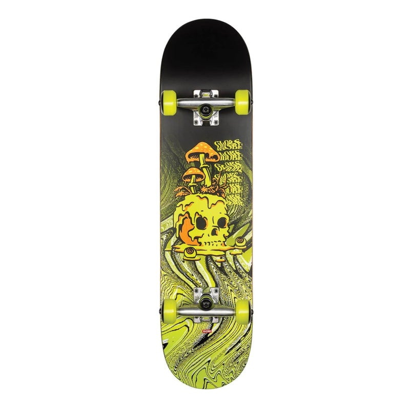 Globe G1 Nature Walk Complete Skateboard 8.125 inch, Resin-7 Hard Rock Maple Deck - Black/Toxic Yellow - Image 1
