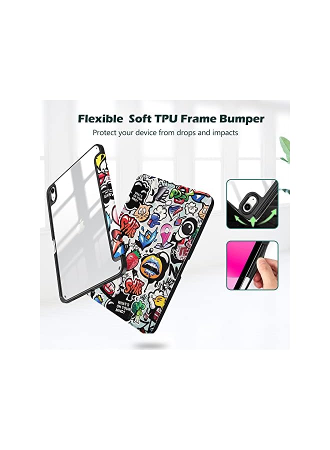 Procases for iPad 10th Gen Case with Pencil Holder 2022 iPad 10.9 Inch Case, Clear Transparent Back Shell Trifold Protective Cases Shockproof Cover for 2022 iPad 10th Gen A2696 A2757 A2777 -Comics - Image 4