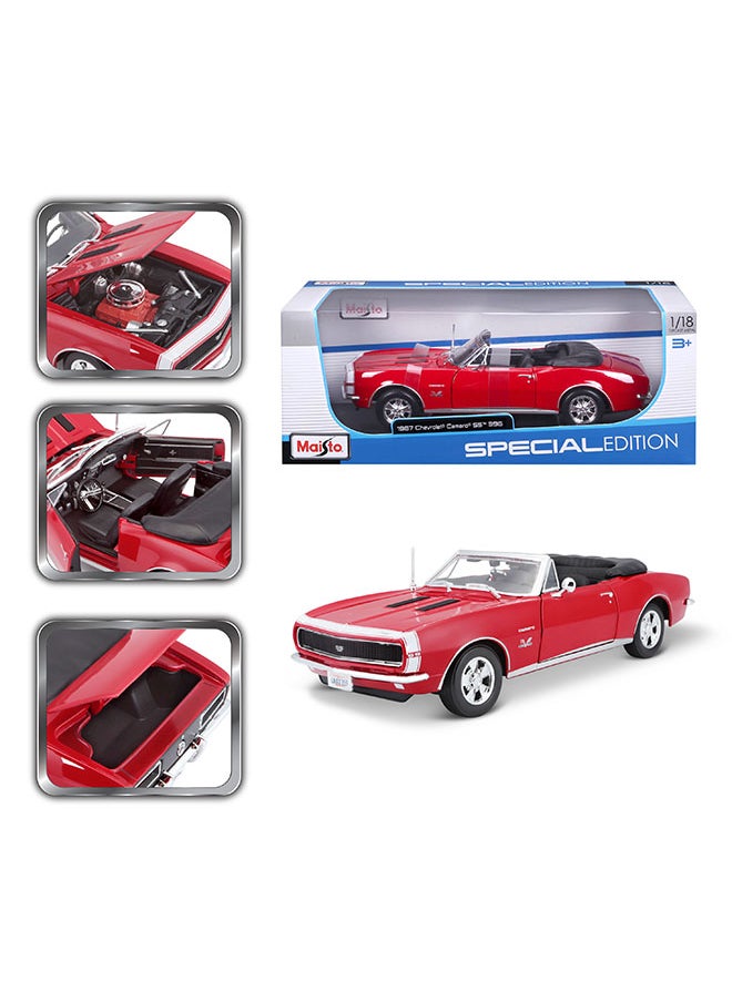 Maisto 1:18 Se (A)-1967 Chevrolet Camaro Ss 396 Convertible Red Officially Licensed Scaled Replicas of Collectible Diecast Metal Models with Exquisite Interior & Exterior Detailing for All Ages  - Image 1