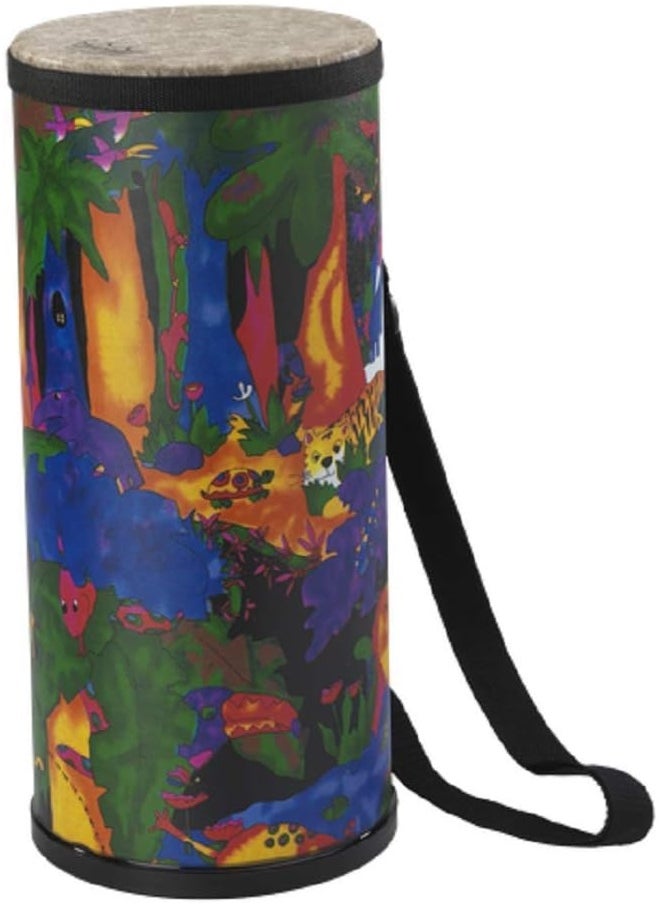 Remo Remo KD-1506-01 Kids Percussion Konga Drum - Fabric Rain Forest, 6"  - Image 1