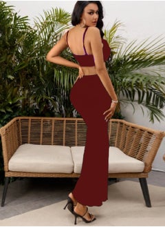 MANIKAN MANIKAN  soft solid long dress with tow slits at the waist , sleeveless type  - Image 3