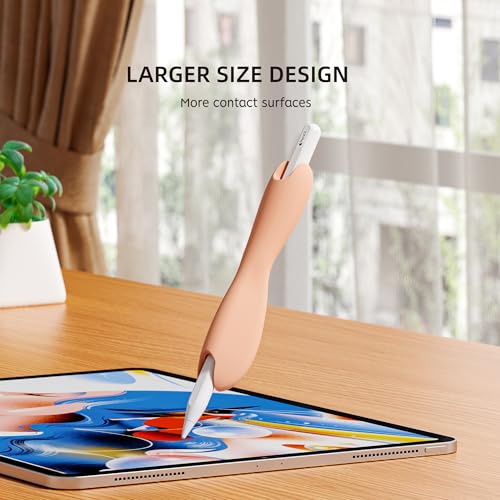 ELETIUO Grip Compatible with Apple Pencil Pro,1st/2nd Generation,USB-C Model,Protective Silicone Sleeve Cover Ergonomic Dual-Head Design Compatible with Magnetic Charging and Double Tap,Pink - Image 4