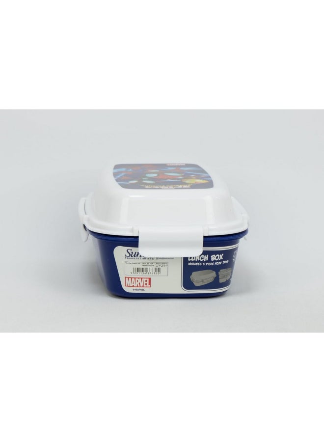 SunCe Marvel Spidey Amazing Friends 4-Clip Closure Lunch Box Blue and White 5.9 x 3.54 x 8.66 Inch SUNS-4404SPF  - Image 4
