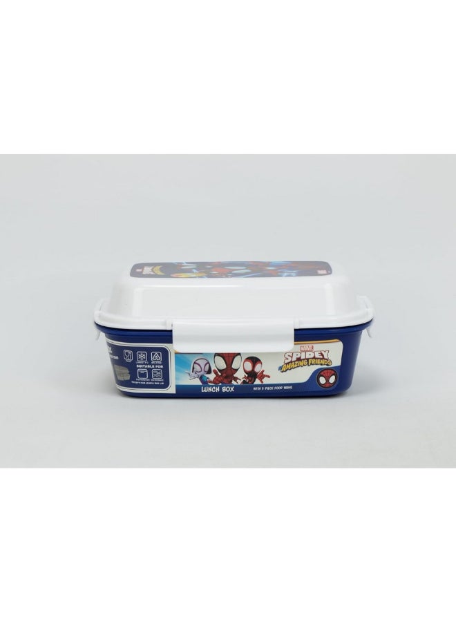 SunCe Marvel Spidey Amazing Friends 4-Clip Closure Lunch Box Blue and White 5.9 x 3.54 x 8.66 Inch SUNS-4404SPF  - Image 3
