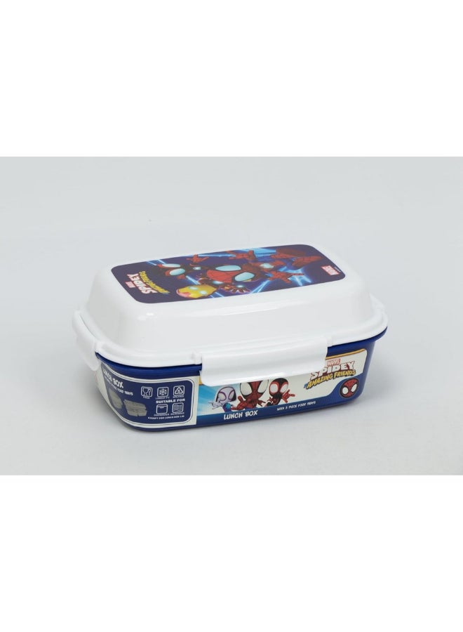 SunCe Marvel Spidey Amazing Friends 4-Clip Closure Lunch Box Blue and White 5.9 x 3.54 x 8.66 Inch SUNS-4404SPF  - Image 2