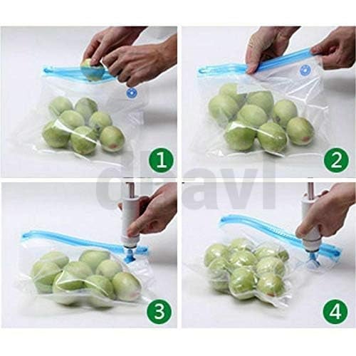 dhavl Sous Vide Cooking Bags BPAFree Reusable Vacuum Seal Bags with Air Valve for Joule and Anova Cookers Freezer Safe Vacuum Food Storage Bags food vcuum bag 26x34 cm pack of 9 - Image 3