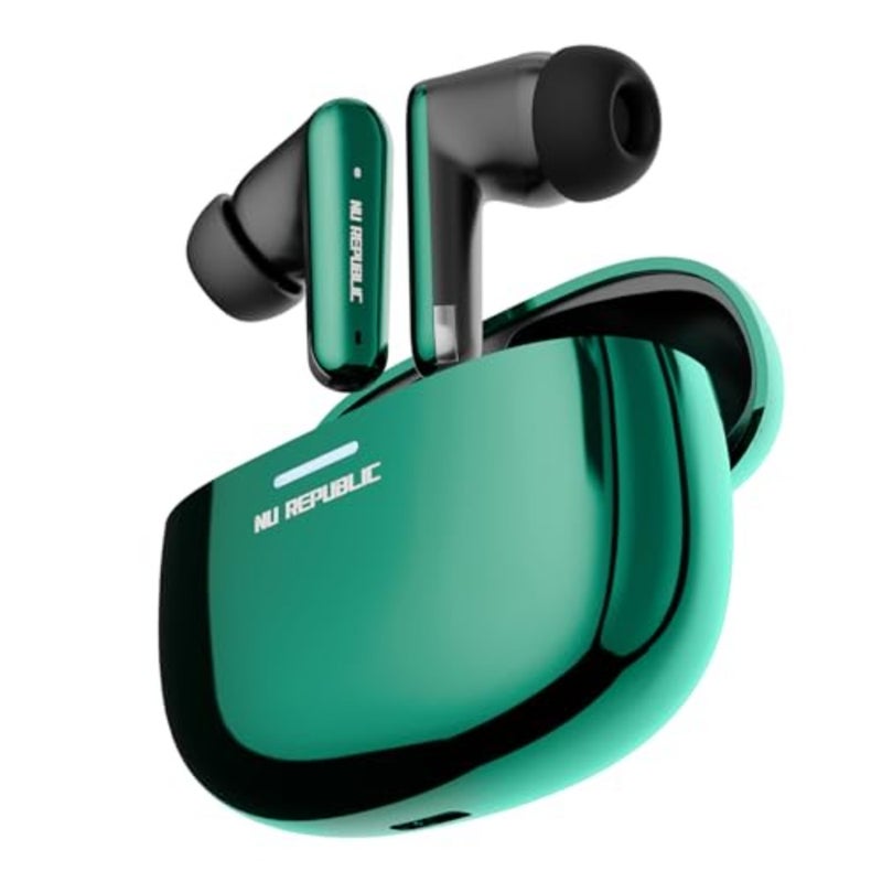 Epic X4 with 52 Hour Playtime, X-Bass® Technology, 13mm Neodymium Drivers, ENC Mics, Dual Mode, 40ms Low Latency, Quick Charge 15mins = 200 Mins Play TWS Earbuds Cosmic Green - Image 1