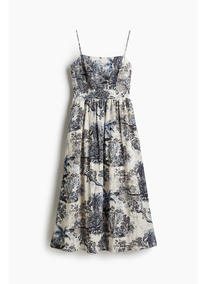 H&M Linen-Blend Midi Dress