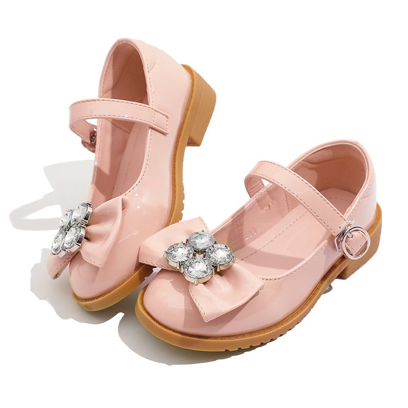 Girls Leather Shoes Black Soft-Soled School Shoes Little Girls Mary Jane Height Increasing Thick-Soled Women'S Baby Shoes Children'S Princess Shoes - Image 1
