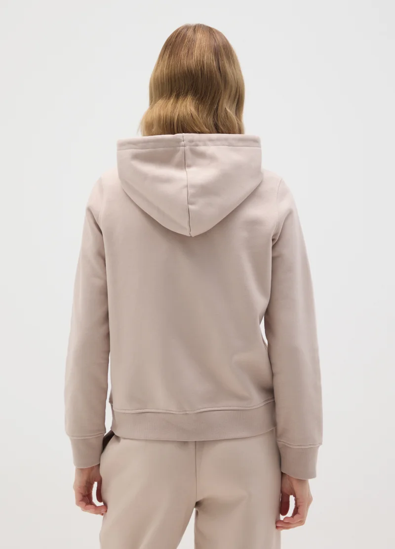 Ovs REGULAR FIT BEIGE COTTON BLEND SWEATSHIRT
