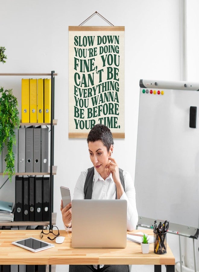 ZTGDA Slow Down You're Doing Fine Wall Art Poster, Daily Reminder Positive Affirmations Poster, Preppy Girly Apartment Decor, College Dorm Uplifting Quote Home Bedroom Decor - Image 4