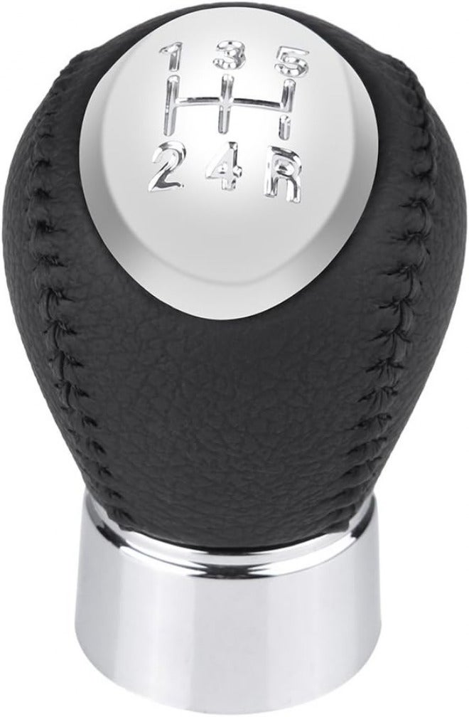 5 Speed Gear Stick Shift Knob Head, Metal and PU Leather, Black for 3 5 6 323 626 - Ergonomic Comfort, Stylish Replacement, Easy Installation - Image 1