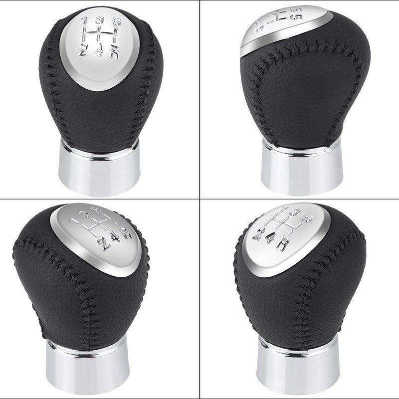 5 Speed Gear Stick Shift Knob Head, Metal and PU Leather, Black for 3 5 6 323 626 - Ergonomic Comfort, Stylish Replacement, Easy Installation - Image 2