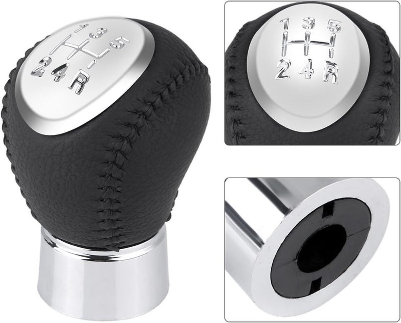 5 Speed Gear Stick Shift Knob Head, Metal and PU Leather, Black for 3 5 6 323 626 - Ergonomic Comfort, Stylish Replacement, Easy Installation - Image 3