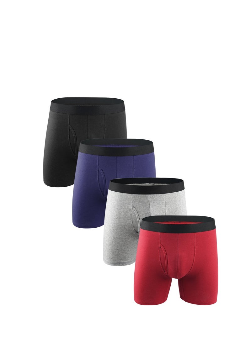 4 Pice Set Natural Feelings Mens Boxer Shorts Soft Cotton Men Pack Breathable Mens Underwear Boxer Briefs