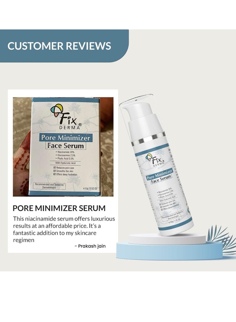 فيكسديرما مصل فيكسديرما 20% نياسيناميد للوجه لتقليل المسام مع 2.5% جلوكوزامين ومصل حمض الهيالورونيك | سيروم المسام المفتوحة | مصل الترطيب | مصل الوجه للرجال والنساء - 30 جم - Image 4