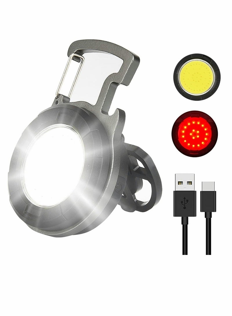 Mini Keychain Led Flashlight 800 Lumens Bright Cob Mini Flashlight Keychain Light with Folding Bracket Bottle Opener Magnet Portable Pocket Light for Camping Emergency Fishing Style B - Image 1