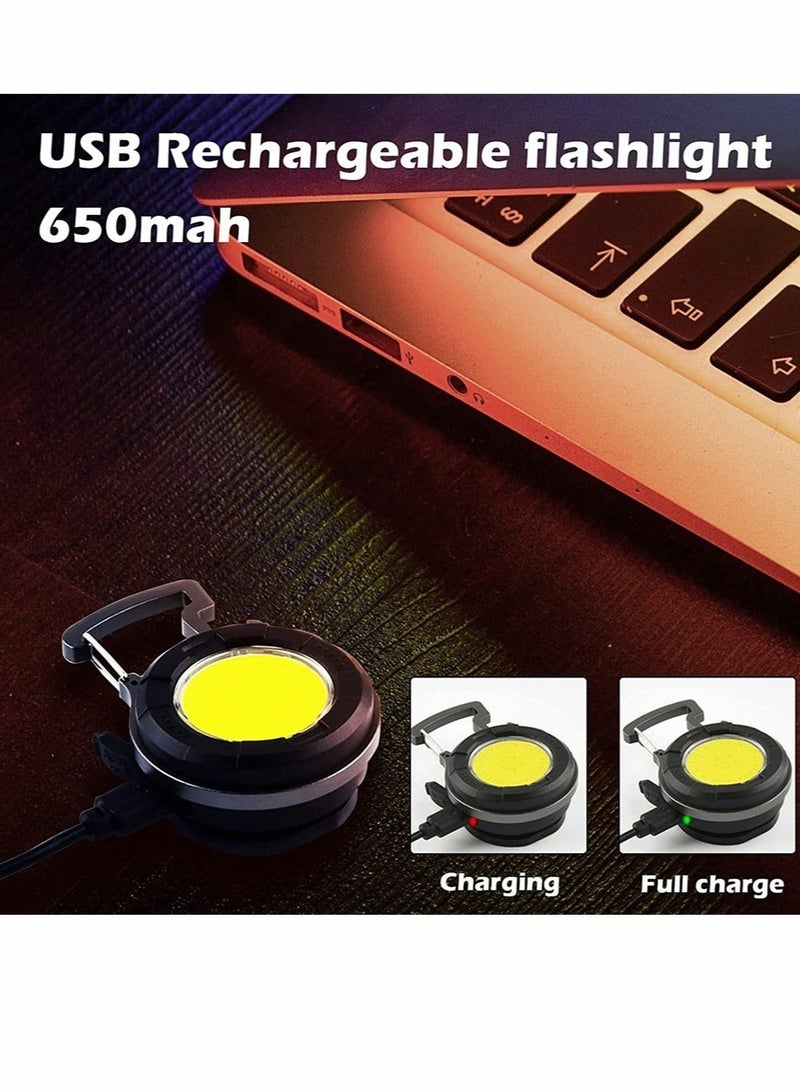 Mini Keychain Led Flashlight 800 Lumens Bright Cob Mini Flashlight Keychain Light with Folding Bracket Bottle Opener Magnet Portable Pocket Light for Camping Emergency Fishing Style B - Image 4