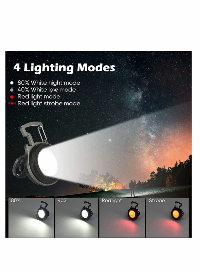 Mini Keychain Led Flashlight 800 Lumens Bright Cob Mini Flashlight Keychain Light with Folding Bracket Bottle Opener Magnet Portable Pocket Light for Camping Emergency Fishing Style B - Image 3