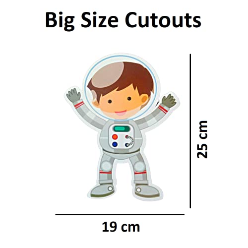FI - FLICK IN 86 pcs Space Theme Birthday Decoration Kit Planet Astronaut Foil Balloon Rocket Cutouts Cake Topper Props Happy Birthday Space Theme Set (Pack of 86, Multicolor) - Image 3