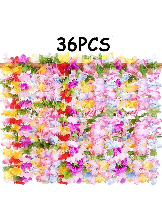 jollylife 60Pcs Hawaiian Luau Leis Necklaces Bracelets Headbands Tropical Hibiscus Flowers Tiki Summer Pool Party Favors Supplies Decorations  - Image 1