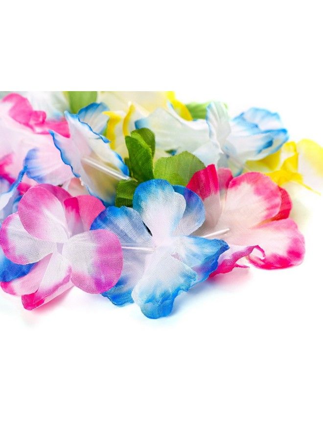 jollylife 60Pcs Hawaiian Luau Leis Necklaces Bracelets Headbands Tropical Hibiscus Flowers Tiki Summer Pool Party Favors Supplies Decorations  - Image 5